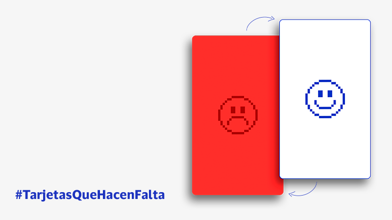 hashtag tarjetas que hacen falta next to red and white cards